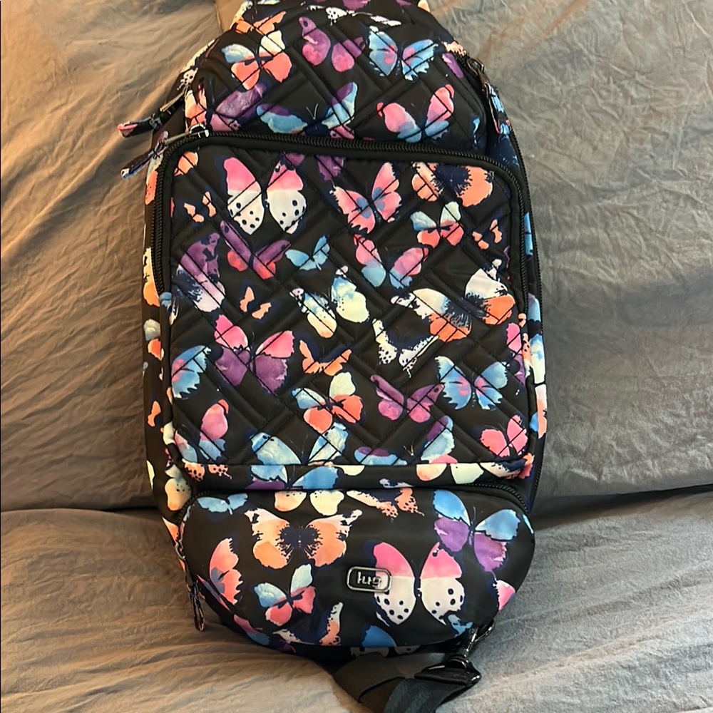 Lug Black and Pink Backpack with Vibrant Design